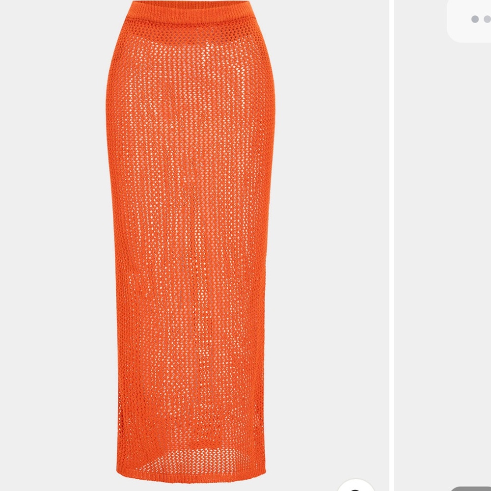BRAND NEW Orange Knit Maxi Skirt - Picture 5 of 5